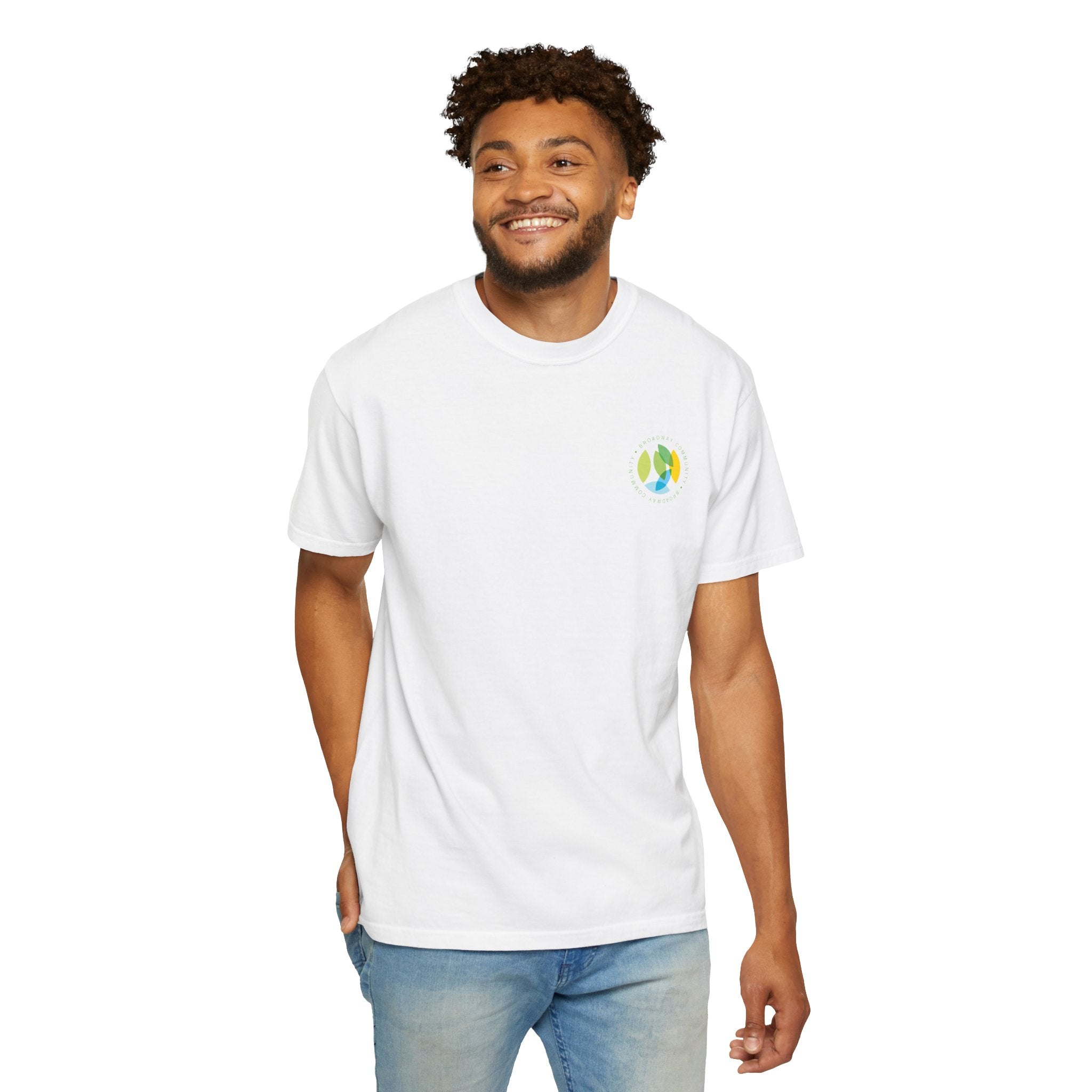 Serving New Yorkers White T-Shirt – Broadway Community Collection